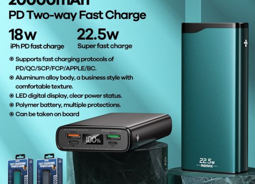Sạc dự phòng Remax RPP-129 20.000mA - tích hợp sạc nhanh